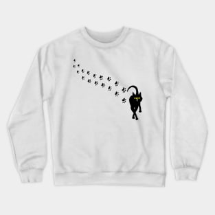 Black Cat Footprints Crewneck Sweatshirt